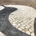 马鞍山 黄金麻冰裂纹地铺石工地铺装案例