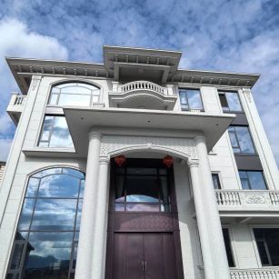 马鞍山白麻别墅外墙干挂石材效果示例