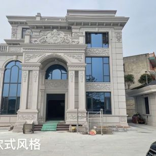 马鞍山 白麻花岗岩别墅外墙干挂