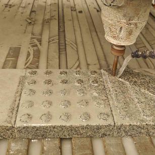 马鞍山 芝麻白花岗岩石材盲人石、盲道石、盲点石