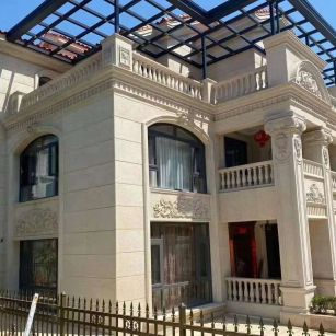 马鞍山 黄金麻花岗岩荔枝面别墅外墙干挂