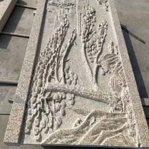 马鞍山 黄金麻雕刻板浮雕迎客松