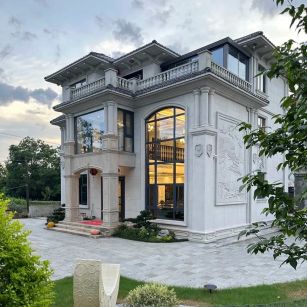 马鞍山 白麻花岗岩私人别墅干挂石材豪华定制