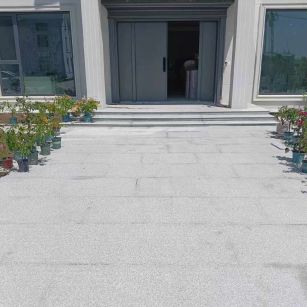 马鞍山 芝麻白花岗岩地铺石地面铺装