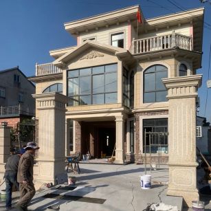 马鞍山 黄金麻花岗岩荔枝面别墅外墙干挂私家专属