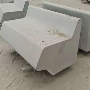 马鞍山 芝麻白花岗岩异形坐凳，石凳