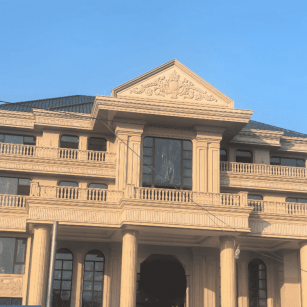 马鞍山黄金麻别墅外墙干挂石材效果示例