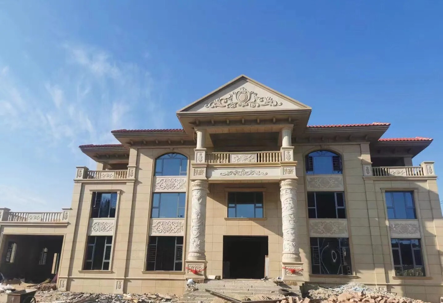 马鞍山 黄金麻花岗岩别墅外墙干挂