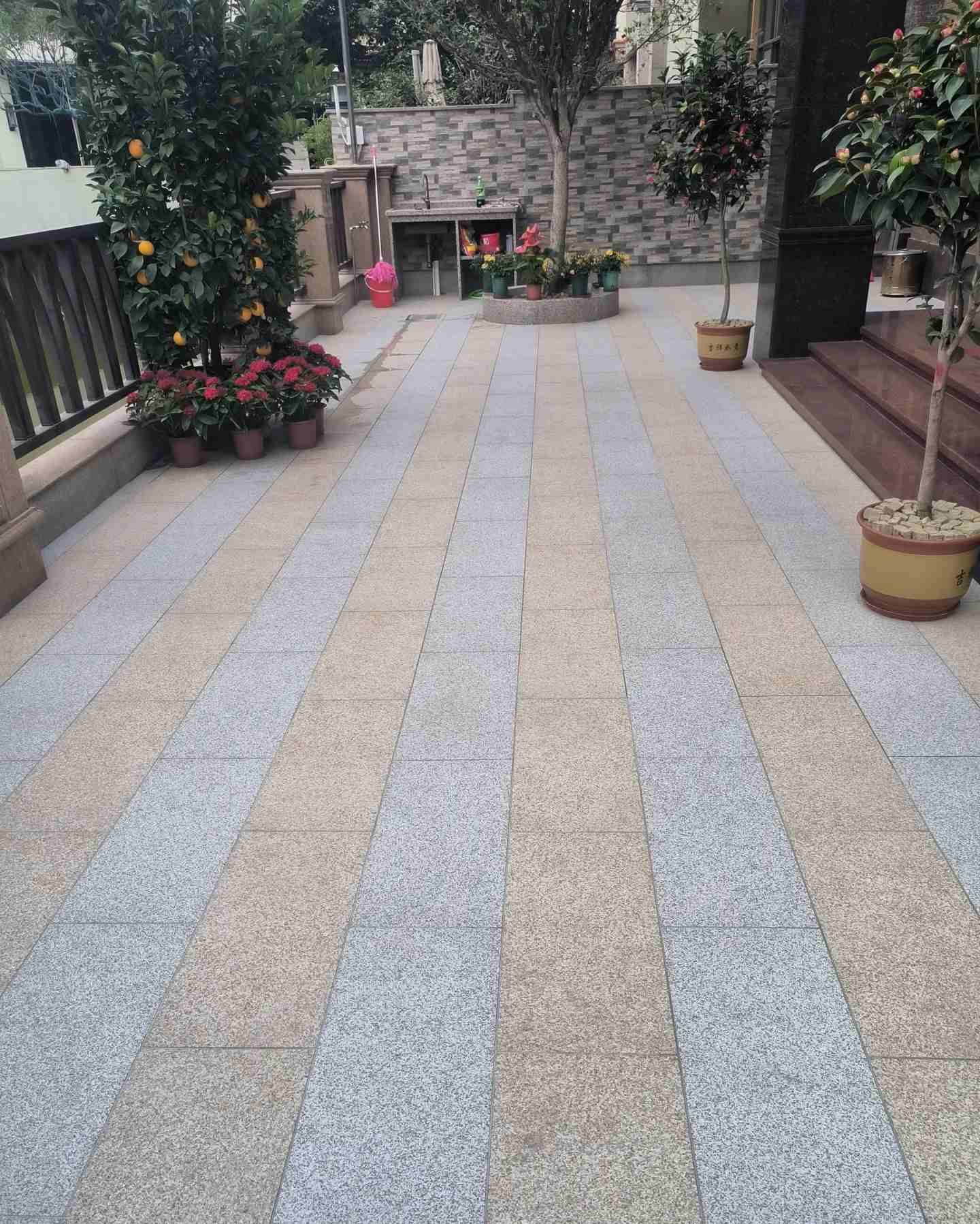 马鞍山 黄金麻白麻荔枝面庭院铺装展示