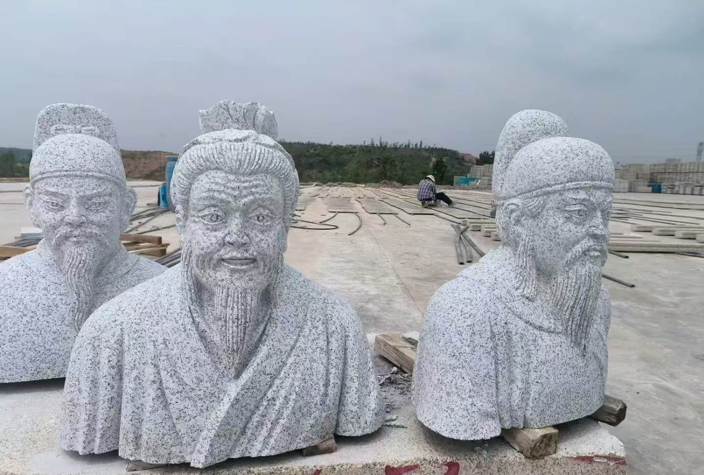 马鞍山 白麻花岗岩石材人物立体雕刻