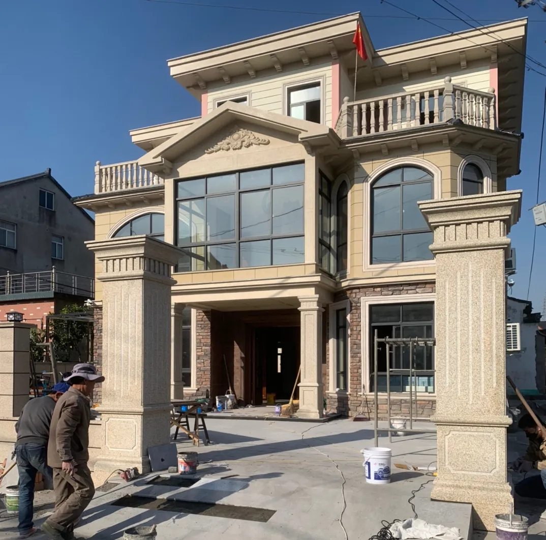 马鞍山 黄金麻花岗岩荔枝面别墅外墙干挂私家专属